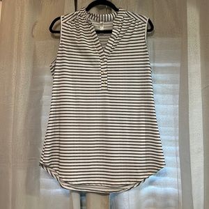 Tank blouse black stripe